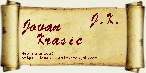 Jovan Krasić vizit kartica